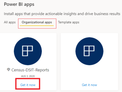 screenshot of organizational apps