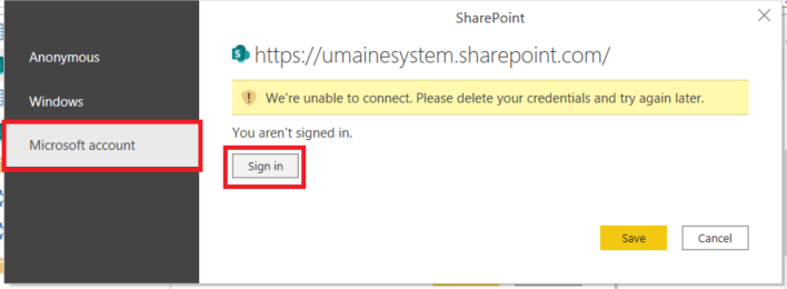 screenshot for sign in