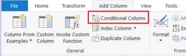 Choose Conditional Column under the Add Column tab