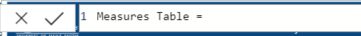 screenshot for measure table creation