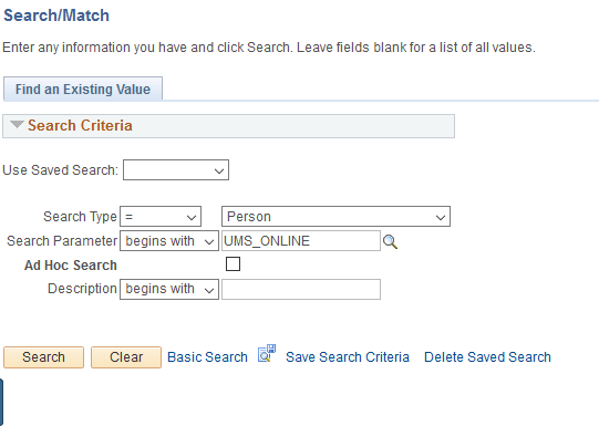 Select Person in Search Type