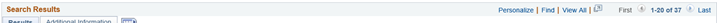 Select links in Search Results title bar
