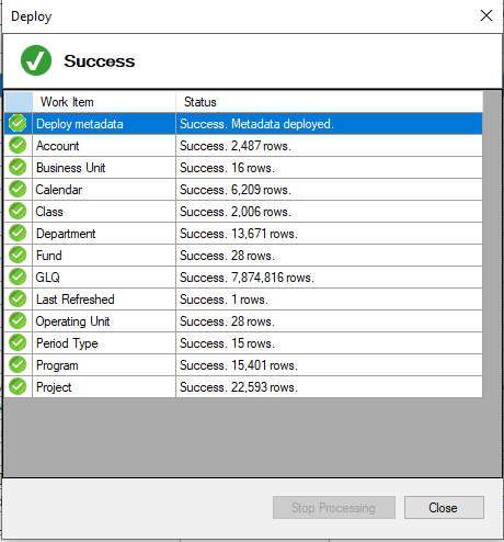 ALM Toolkit Success window