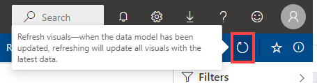 Click the icon to Refresh visuals