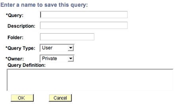 Save Query Screen Save Query Screen