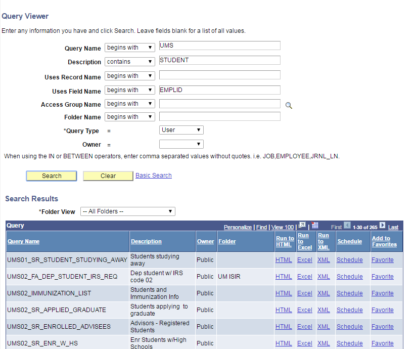 Using the Advanced Search tool in Query Viewer Using the Advanced Search tool in Query Viewer