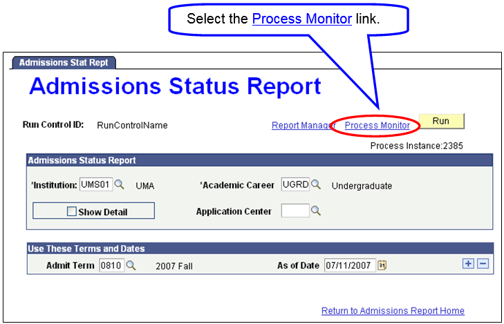 Circled Process Monitor Link