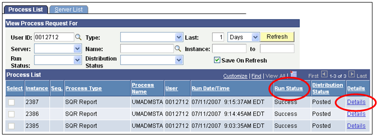 Process List Page