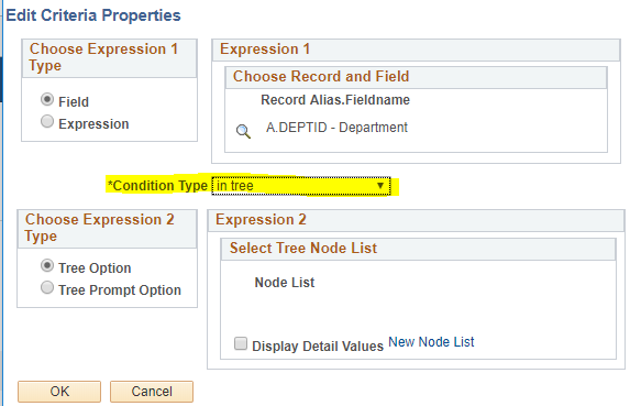 Highlighted Condition Type, In Tree Option