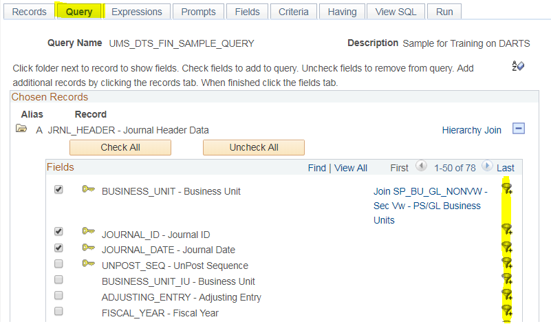 Query Tab Page
