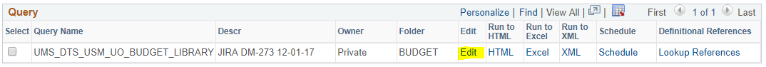 Highlighted Edit for Query Highlighted Edit for Query
