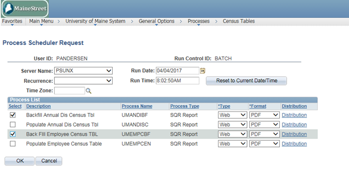 Screen shot of backfill boxes to check off