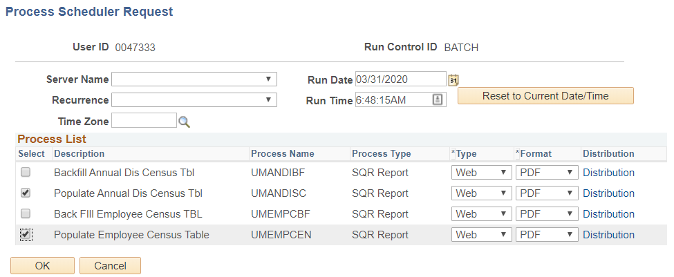 screenshot of census day run