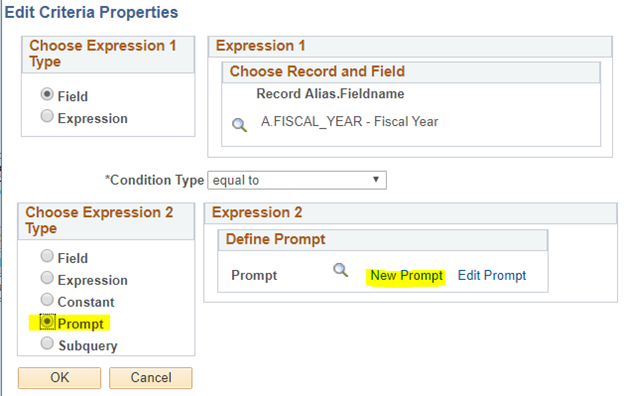 Image of dialogue box to edit criteria properties