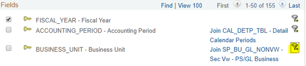 Image of fields with FISCAL_YEAR selected