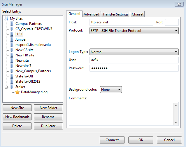 FileZilla example of obtaining loan file Screenshot of FileZilla example of obtaining loan file