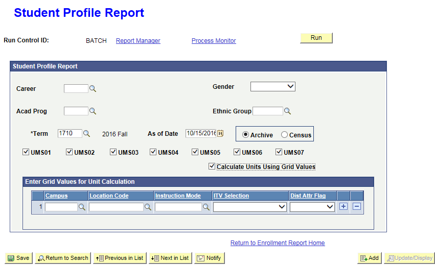 Image of Student Profile Report