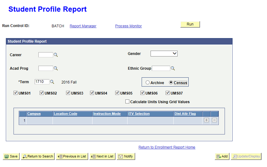 Image of Student Profile Report