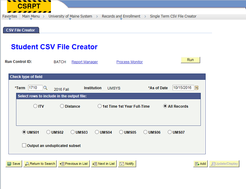 Image of CSV file creator