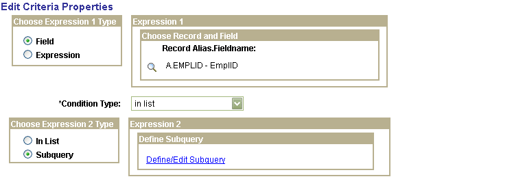 Edit Criteria Properties dialogue box Edit Criteria Properties dialogue box
