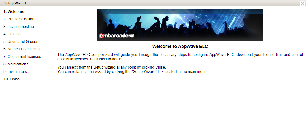 Setup wizard
