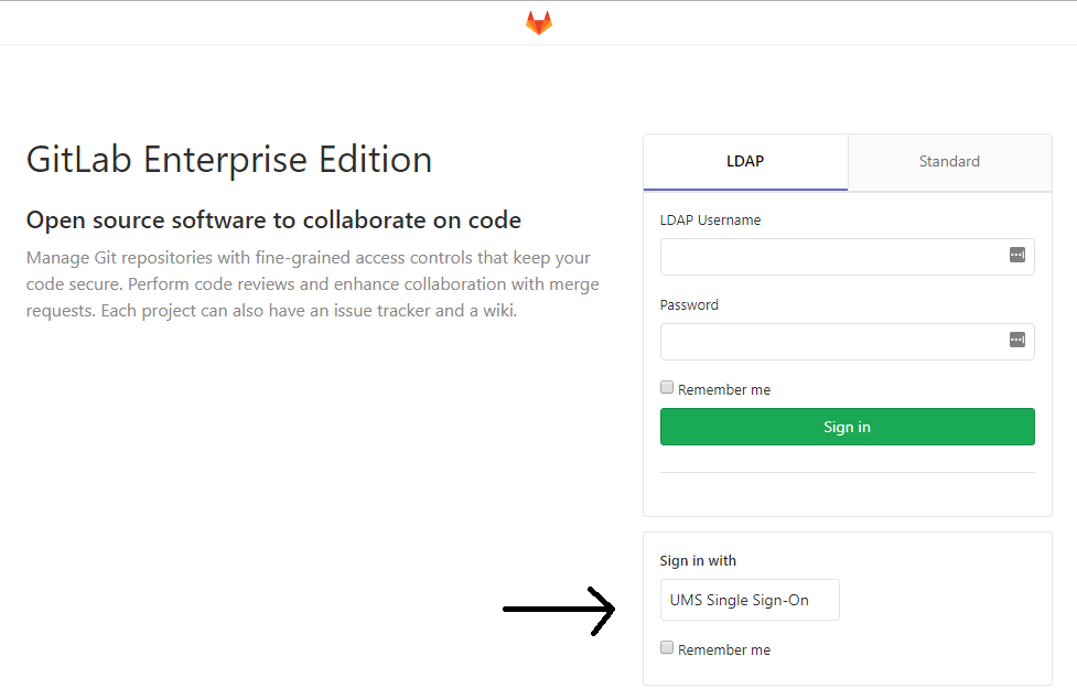 GitLab Enterprise Edition login page