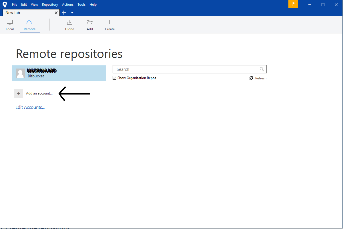 SourceTree Remote repositories add account screen for Gitlab