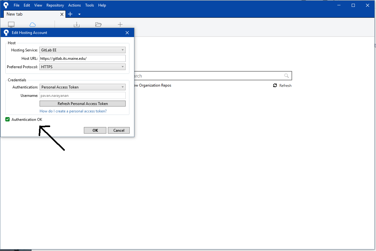 SourceTree Remote repositories add account screen for Gitlab