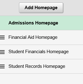 homepage options left side of Homepage