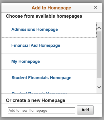 Image of available homepages