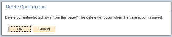 Confirmation of deletion message