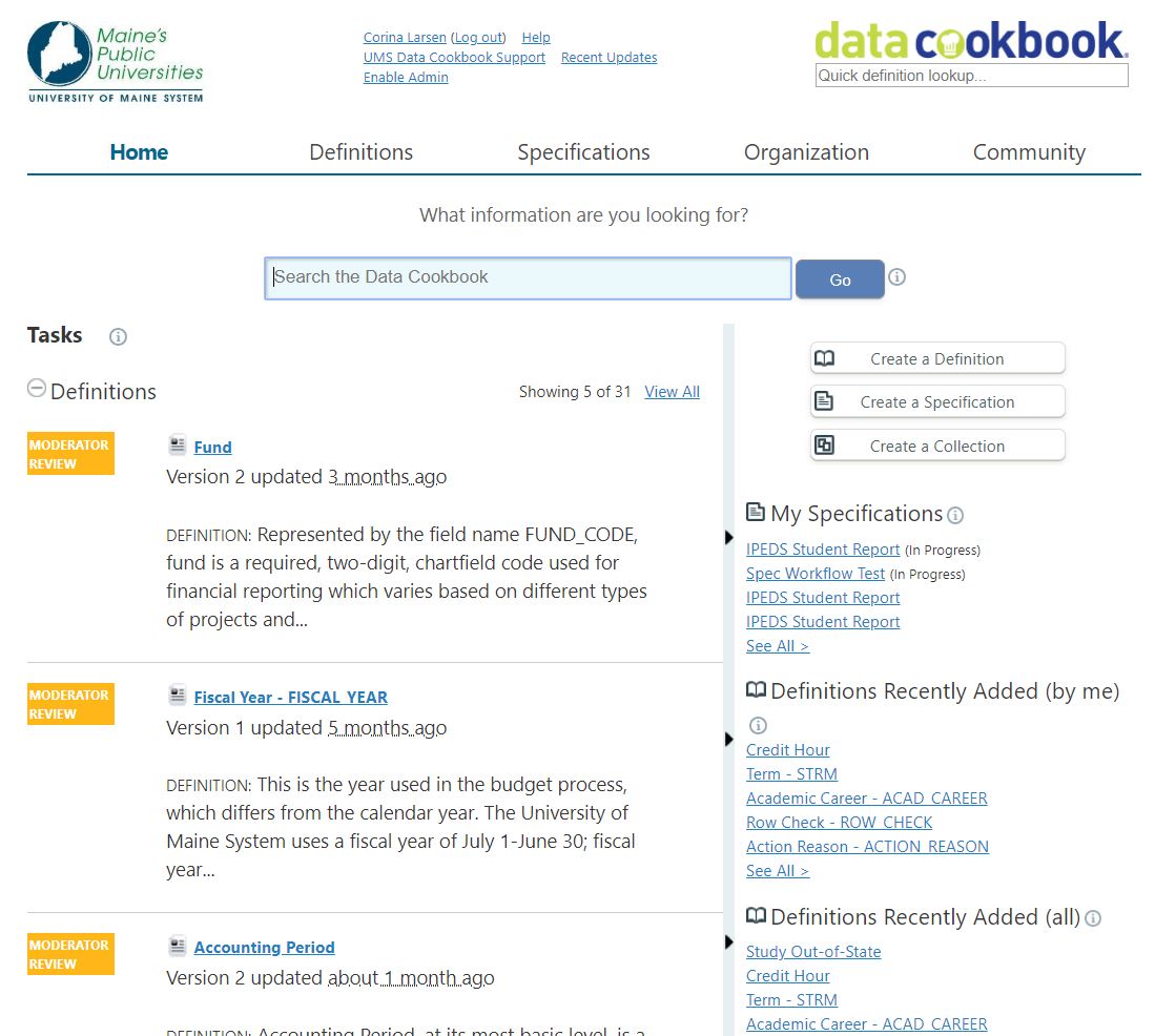Data Cookbook Homepage Data Cookbook Homepage