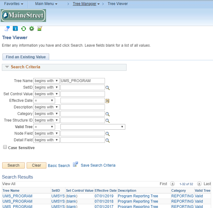 Image of Tree Viewer in MaineStreet