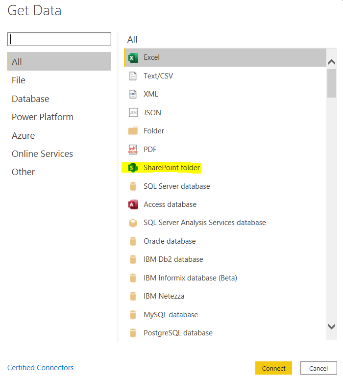 PBI Get Data from SharePoint folder