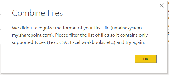 Combine Files message box