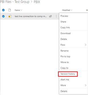 SharePoint Version History navigation