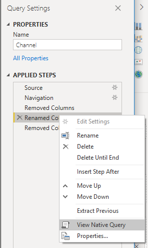 View Native Query under Applied Steps View Native Query under Applied Steps