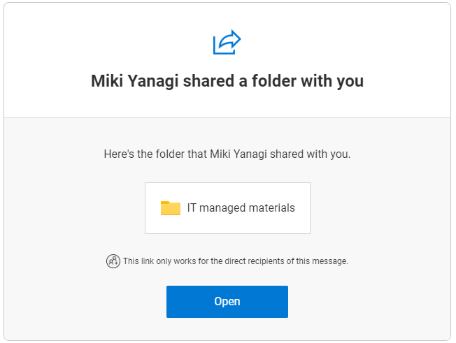 Shared folder announcement in SharePoint