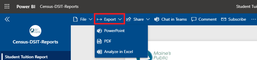 Export to PowerPoint or PDF Export to PowerPoint or PDF