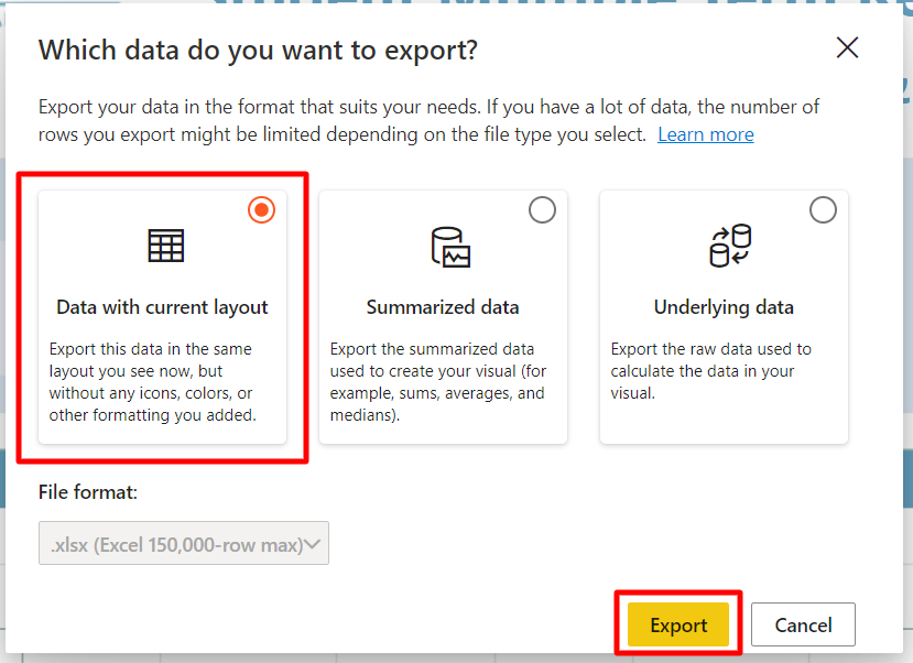 screenshot of export screenshot of export